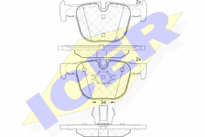 [34216850570ICER] Brake Pad Set,Rear