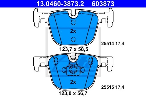 [­34216850570ATE] Brake Pad Set, Rear
