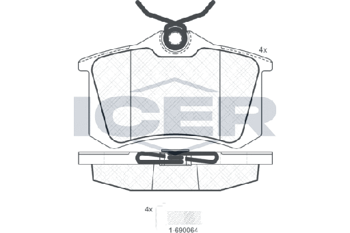 [1K0698451J-ICER] BRAKE PAD SET, REAR