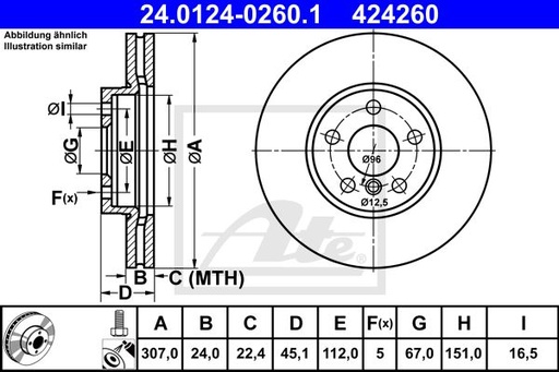 [34116799351ATE] Brake Disc, Front