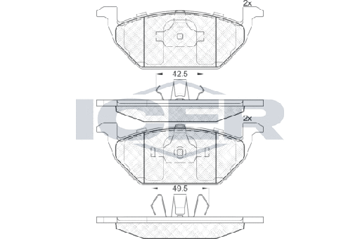 [6Q0698151-ICER] Brake Pad Set, Disc Brake