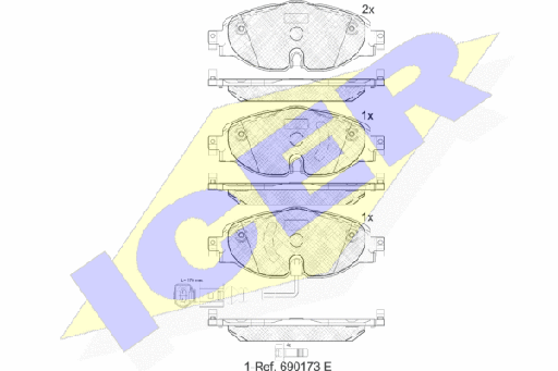 [8V0698151-ICER] Brake Pad Set, Front
