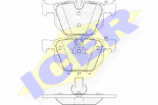 [34216763043ICER] BRAKE PAD SET, REAR