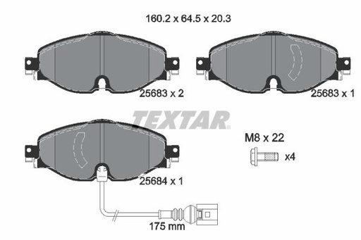 [8V0698151-TX] Brake Pad Set, Front