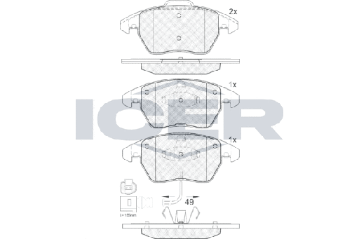 [5K0698151-ICER] Brake Pad Set, Front