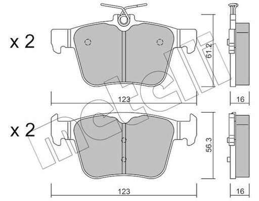 [5Q0698451P-MET] BRAKE PAD , REAR